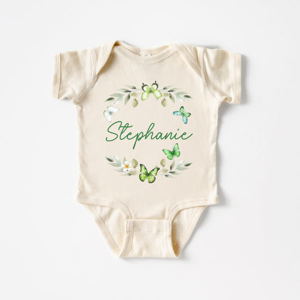 Green Buttefly Personalized Graphic Bodysuit
