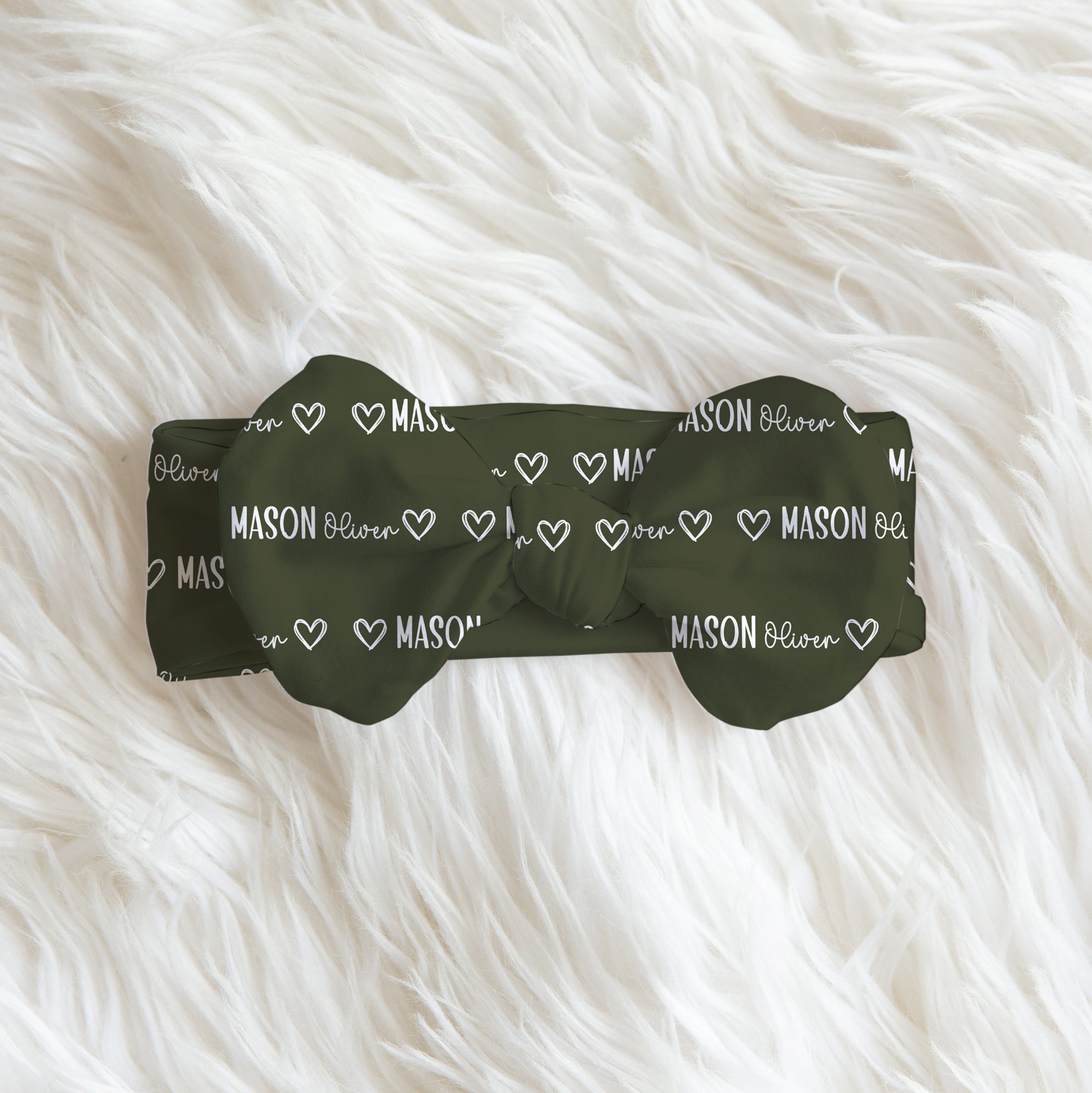Mono Name Personalized Bow Headband