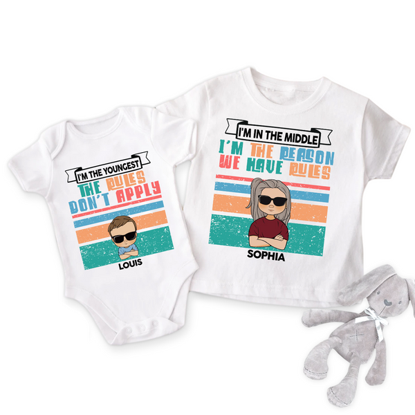 Personalized I'm The Oldest I Make The Rules Sibling Matching Outfit