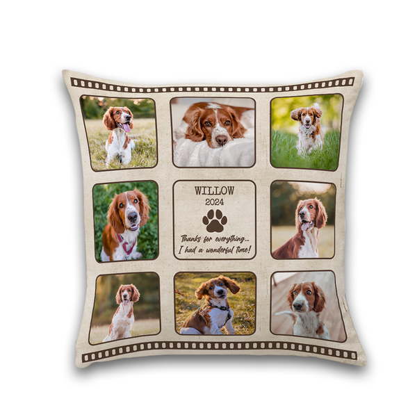 Personalized Dog Photo Pillow, Custom Memorial Dog Picture Pillow Case