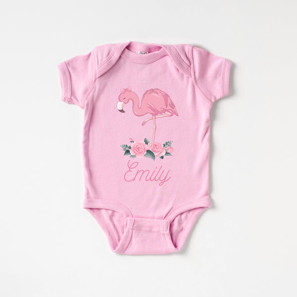 Personalized Flamingo Graphic Bodysuit