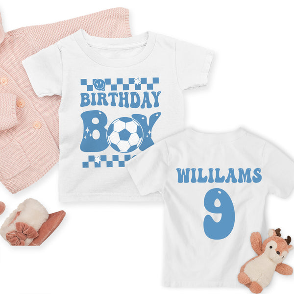 Personalized Soccer Birthday Boy Shirt, Boys Birthday Toddler Shirt