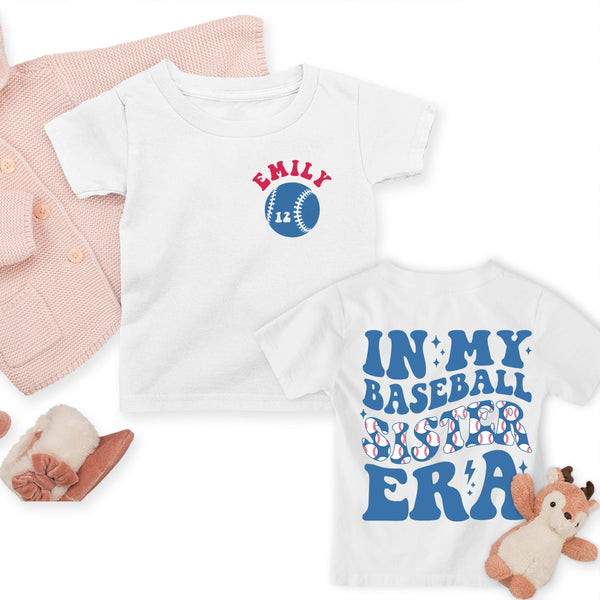 Personalized In My Baseball Sister Era Toddler Shirt, Personalized Baseball Sister T-Shirt