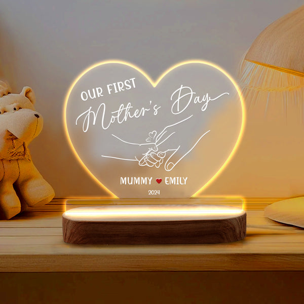 Personalized 1st Mother's Day Night Light, First Mother's Day Baby Night Light