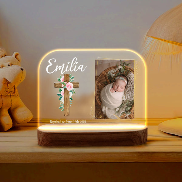 Personalized Photo Baby Night Light, Personalized Nursery Night Light With Name