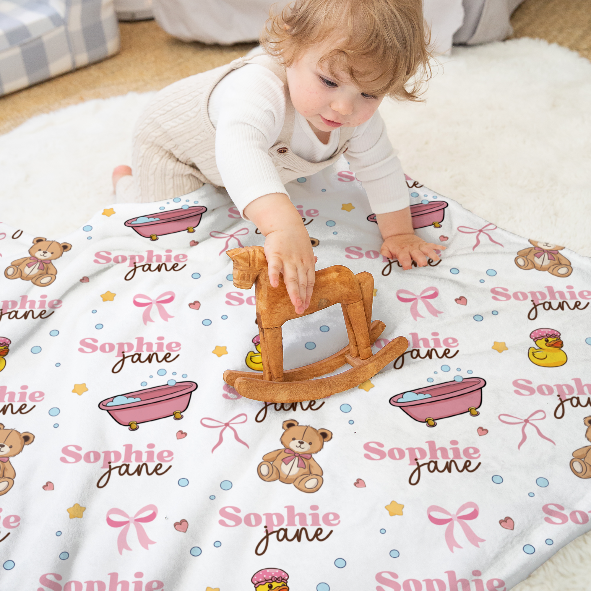 Bathtime Besties Personalized Kids Minky Blanket