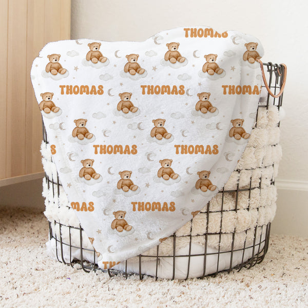 Teddy Bear Personalized Minky Blanket