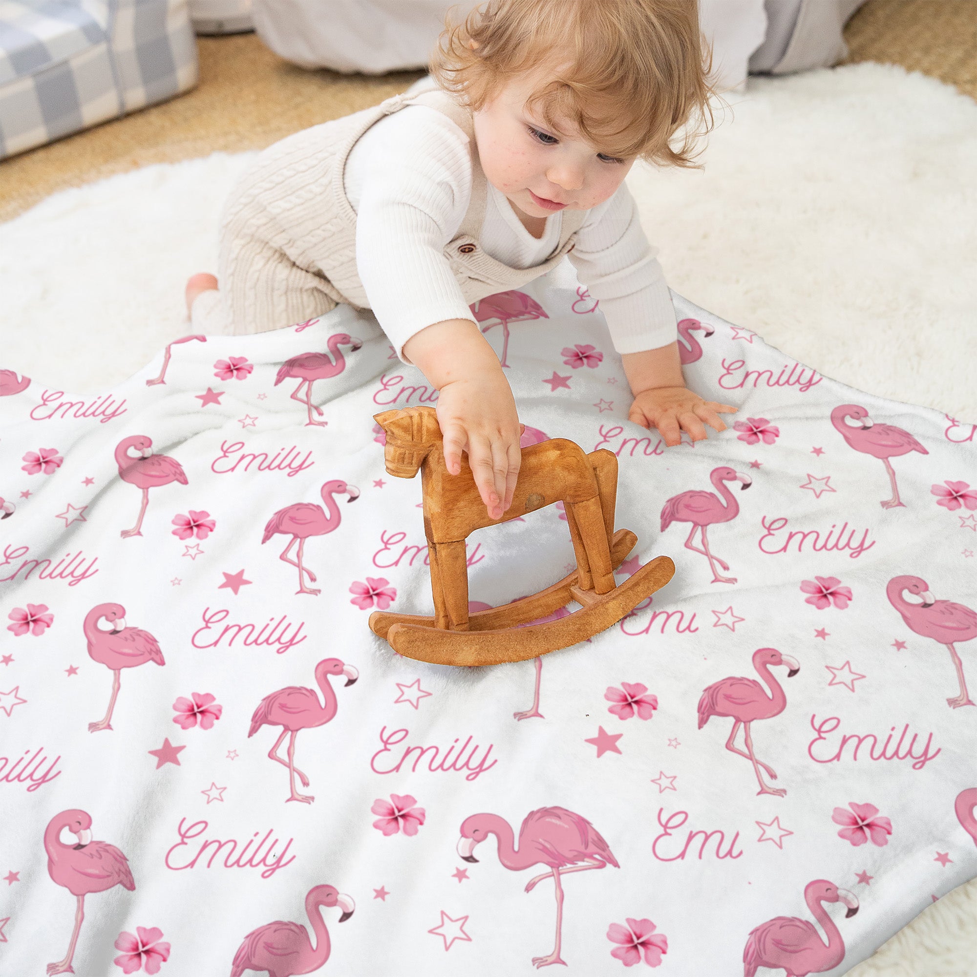 Flamingo Personalized Minky Blanket