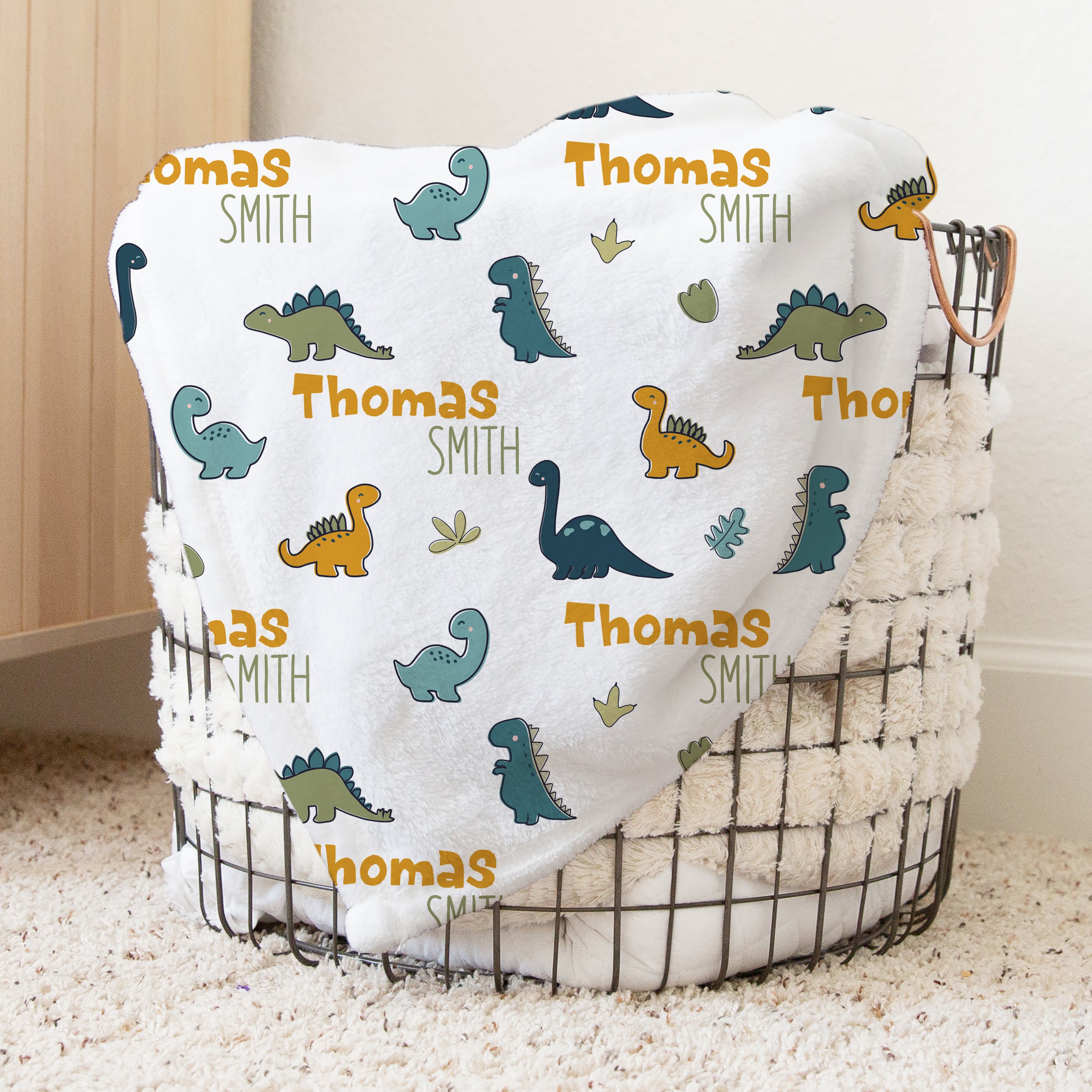 Mini Dinosaur Personalized Minky Blanket